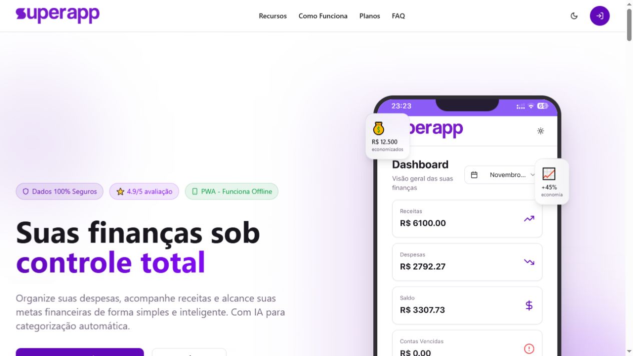Prévia real do projeto Super App Brasil